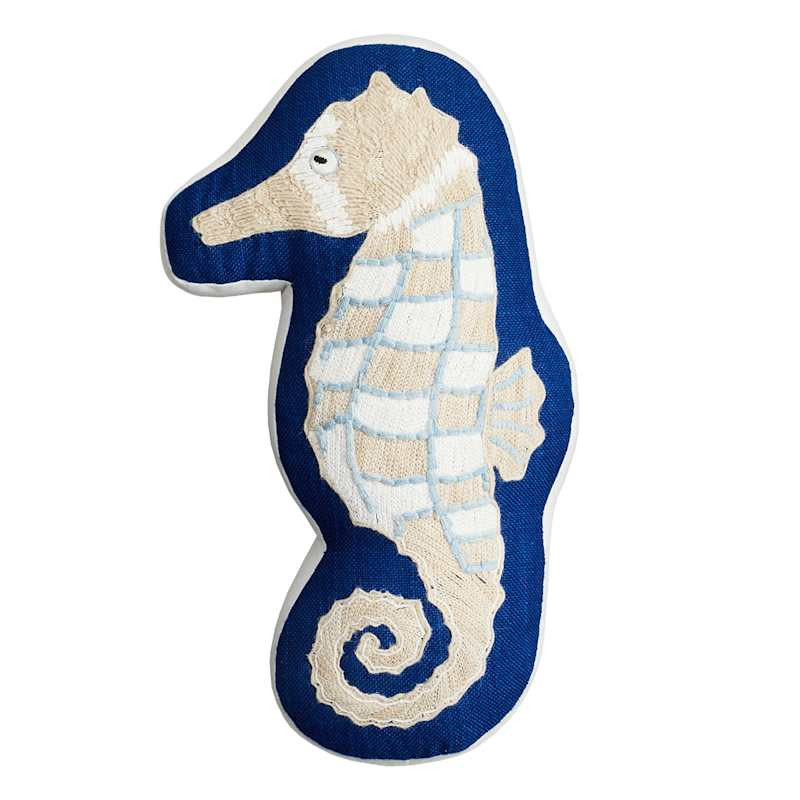 Seahorse Shaped Outdoor Throw Pillow, 18x9 | At Home