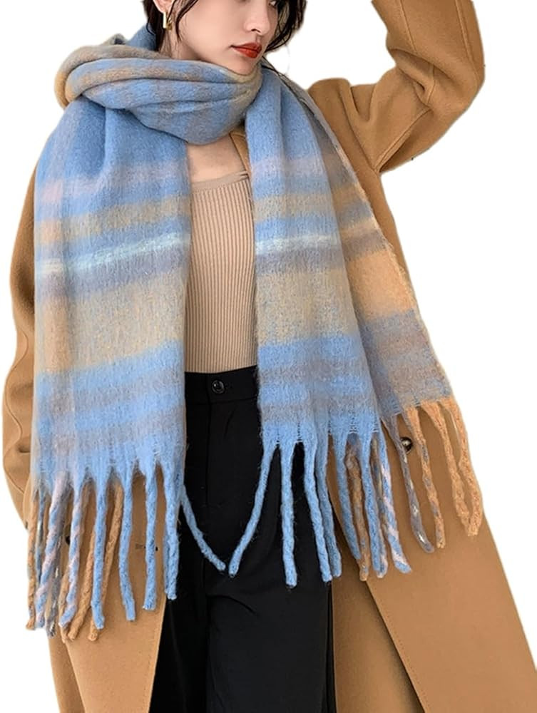 Wander Agio Winter Women Warm Scarf Long Shawl Large Scarves Cold Weather Thicker Blanket Wrap Co... | Amazon (US)