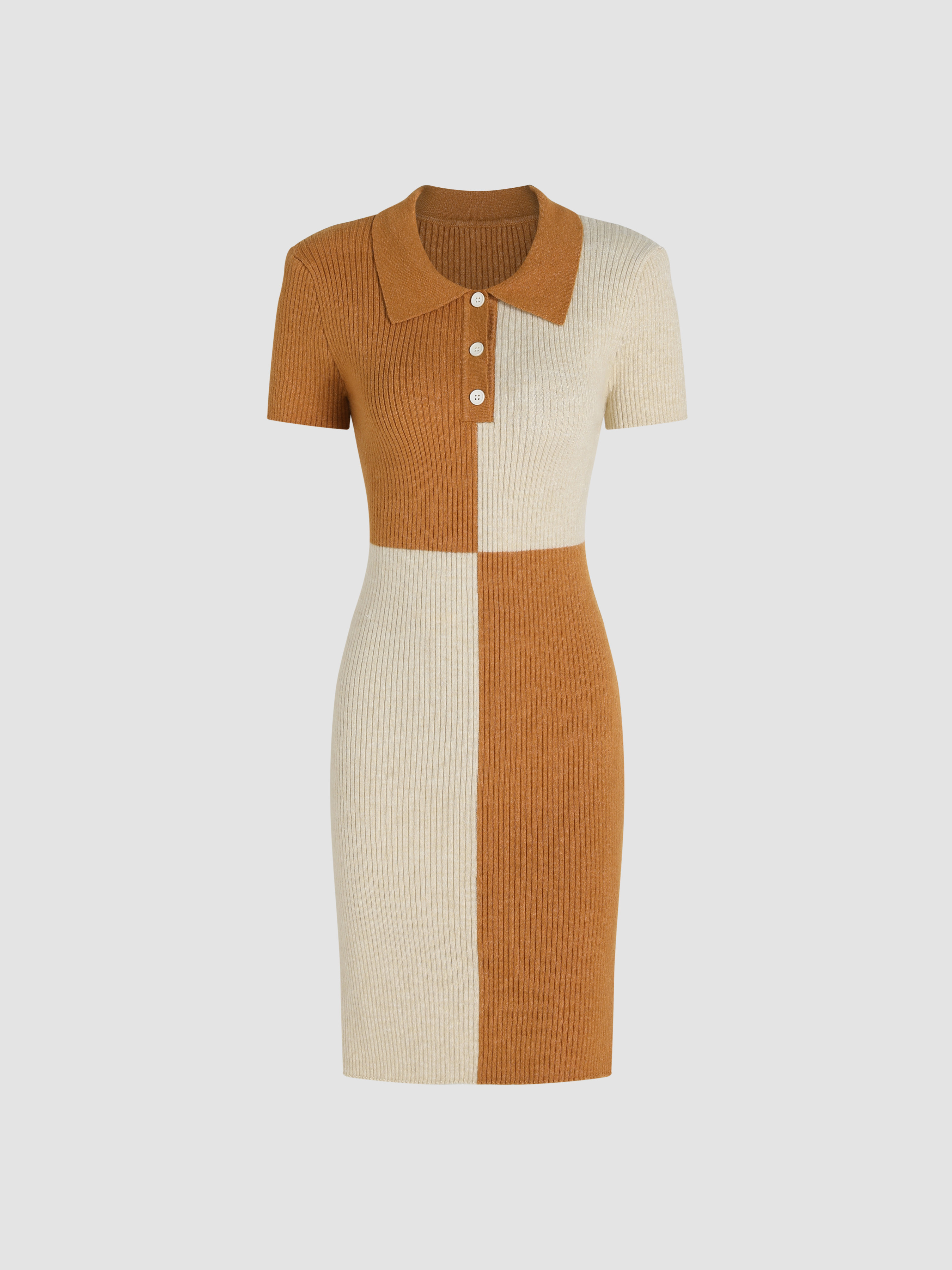 Color Block Polo Split Dress - Cider | Cider