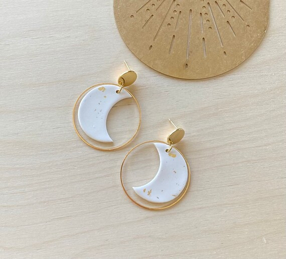 Luna hoops, Earrings, Clay Earrings, Boho Earrings, Spring Earrings | Etsy (US)