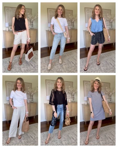 Walmart spring summer outfit ideas. Wearing my usual size small in everything but the white tee which is an XXL. Chambray top runs big, go down one size. The utility jeans run big , you could go down one size. #affordable style walmartfashion walmartfinds 

#LTKOver40 #LTKFindsUnder50 #LTKStyleTip