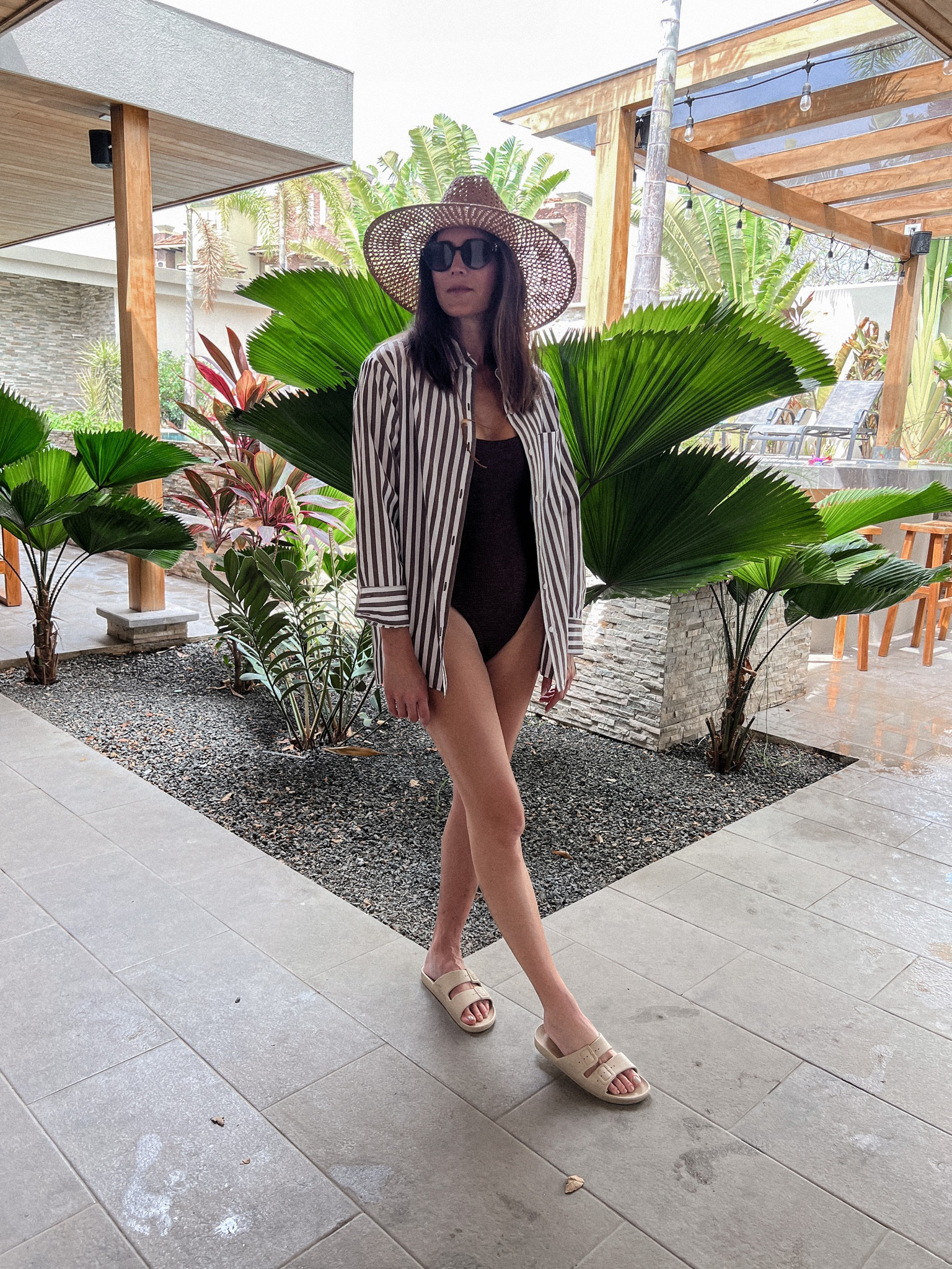 Beach vacation look, Amazon striped shirts, pool slides 

#LTKFind #LTKswim #LTKtravel