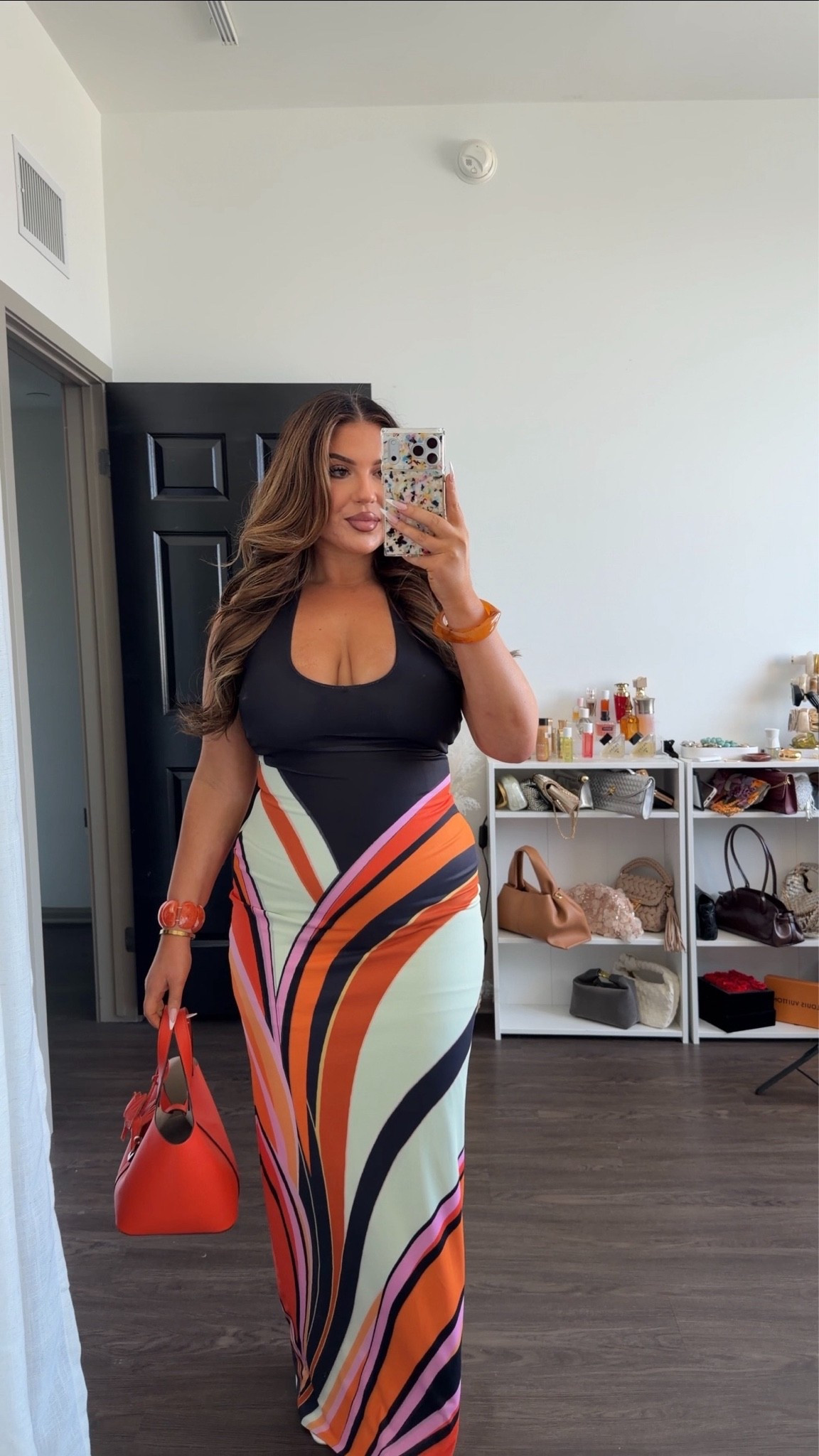 What I’d wear!  Love Island 🏝️ midsize edition! 

Wearing a size US10 in the dress! (stretchy and true to size! ) no bra needed because of the adjustable halter strap! Also linked up my accessories and undergarments ￼￼