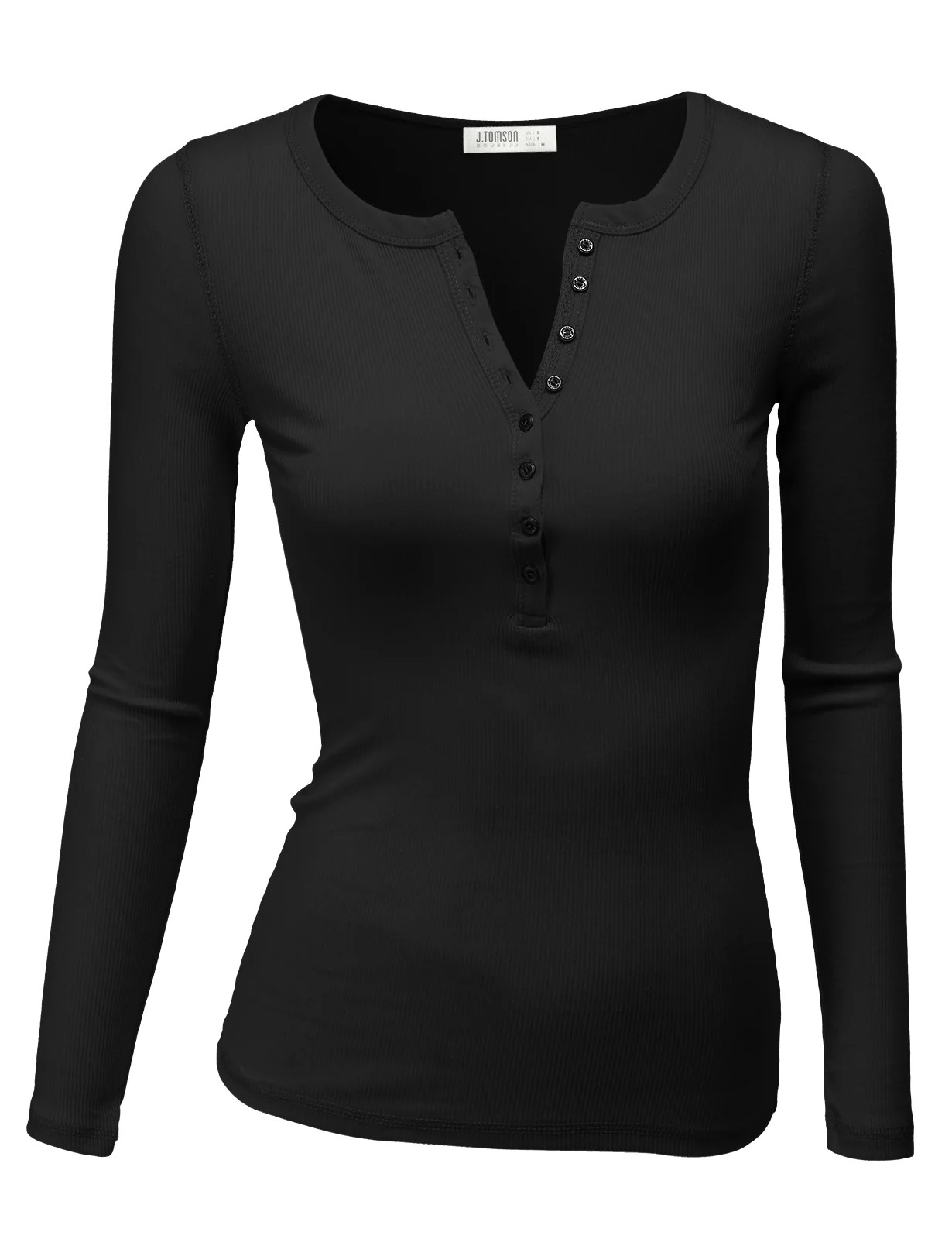 Doublju Women's Thermal Henley Long Sleeve Top with Plus Size - Walmart.com | Walmart (US)