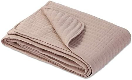 Homespun Heritage Oversized Washed Quilted Throw Blanket, 50"x70", Blush | Amazon (US)