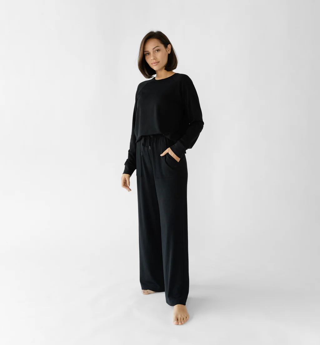 Women's Ultra-Soft Bamboo Wide Leg Patch Pocket Pant | Cozy Earth
