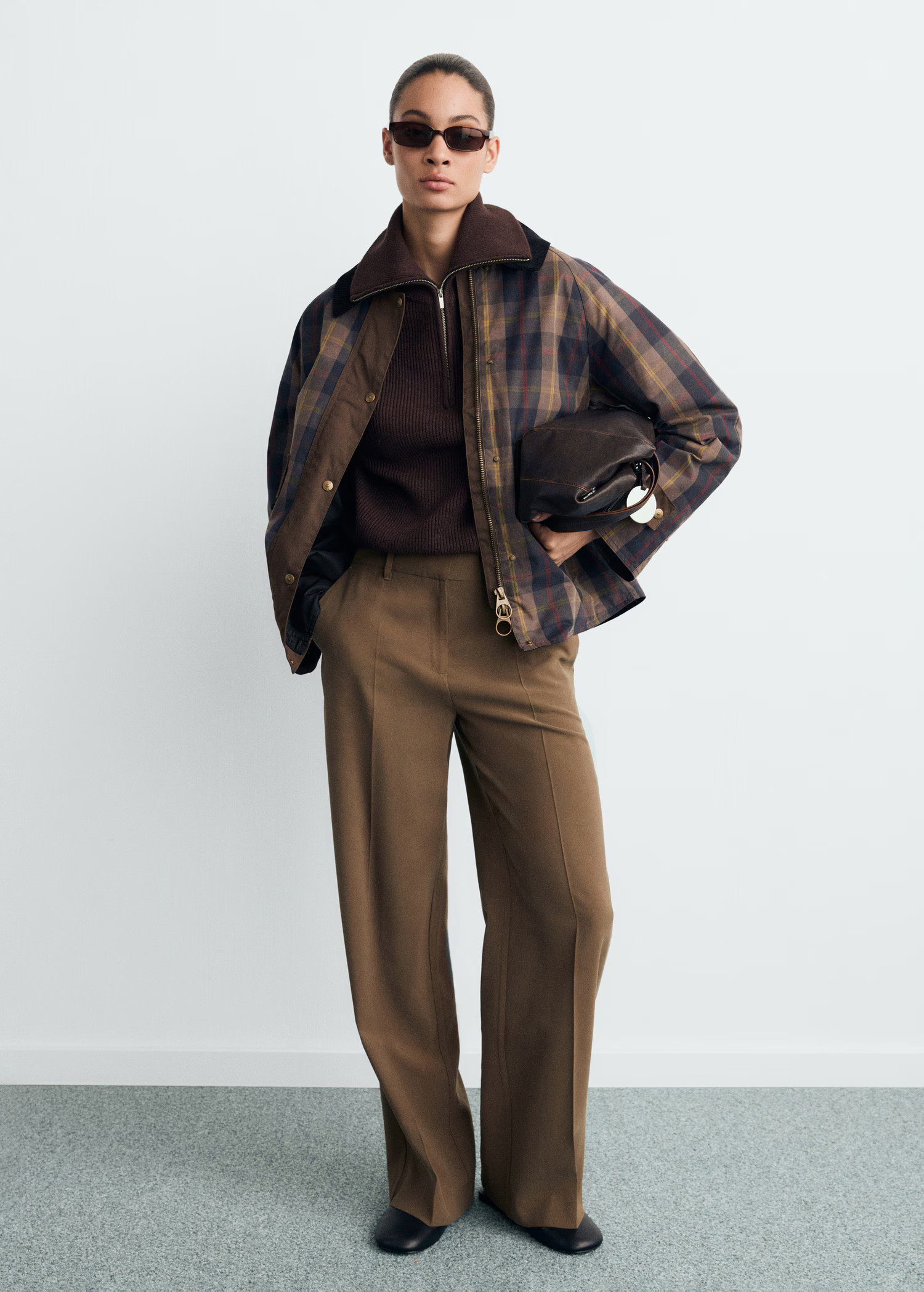 Parka quadri collo contrasto | MANGO Italia | Mango EU