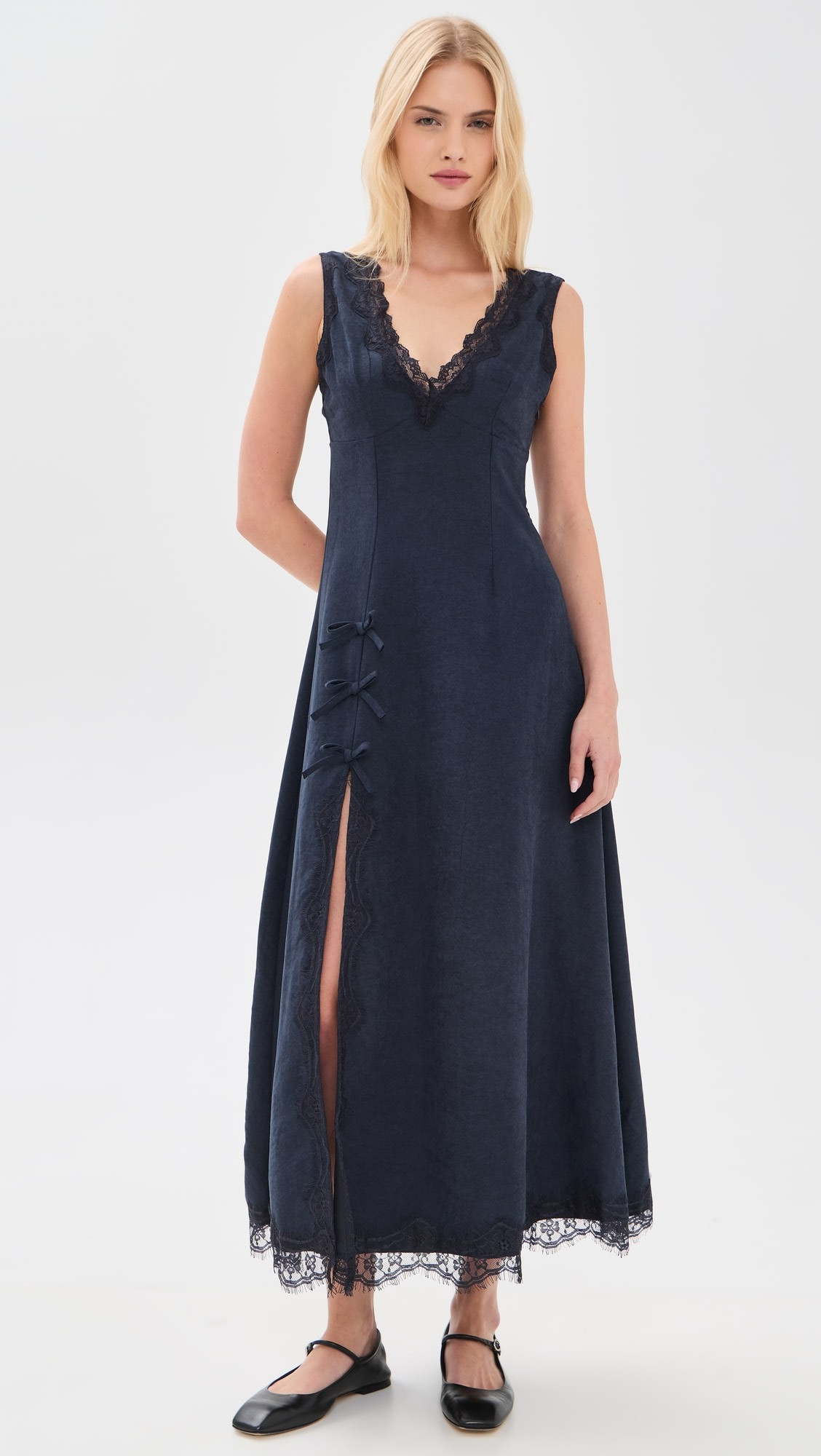 Moon River Lace Insert Midi Dress | Shopbop | Shopbop