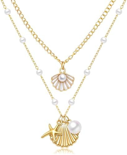 Nanafast Seashell Necklace for Women Sea Shell Pendant Necklaces Beach Jewelry Boho | Amazon (US)