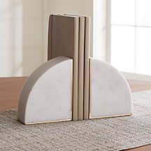 White Marble Bookends, Set of 2 + Reviews | Crate & Barrel | Crate & Barrel