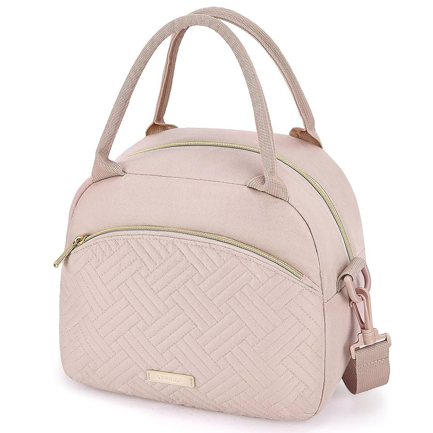 TOURIT Womens Insulated Lunch Bag Thermal Reusable Tote for Work Picnic, Pink | Amazon (US)