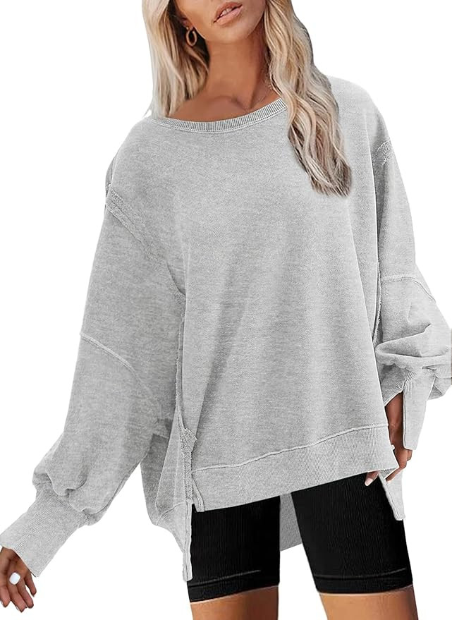 Disamer Womens Crew Neck Sweatshirts Teen Girls Tie Dye Oversized Fall Clothes 2023 Floral Long S... | Amazon (US)