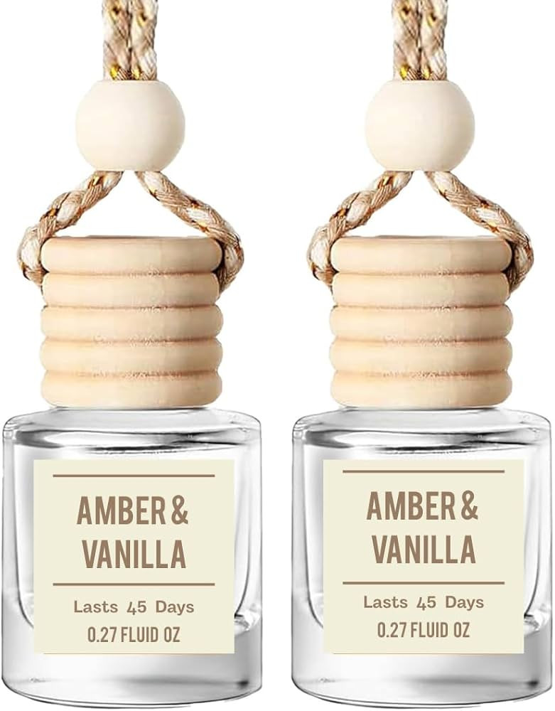 Amber & Vanilla Hanging Car Air Freshener – Long Lasting Essential Oil Diffuser for Car, Closet... | Amazon (US)