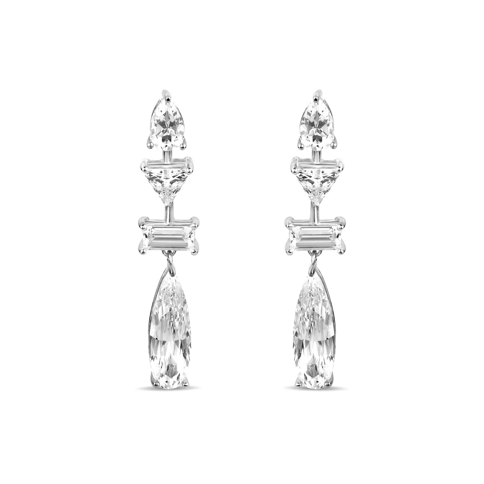 Brinco Life Aspen em Prata 925 com Pedras Incolores | Vivara (BR)