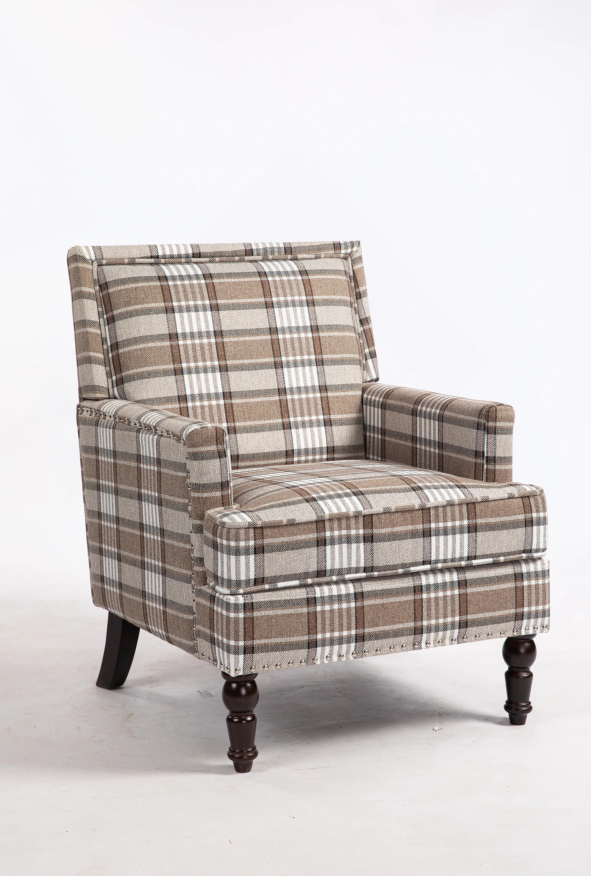 Comfortable Vintage Armchair with Striped Linen Upholstery for Relaxation | Wayfair North America