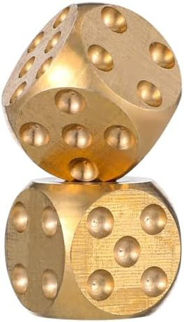 ARTIBETTER RPG Dice 2 Pcs Metal Dices Brass Poker Party Game Toy for Tables Board Game Poker Part... | Amazon (US)