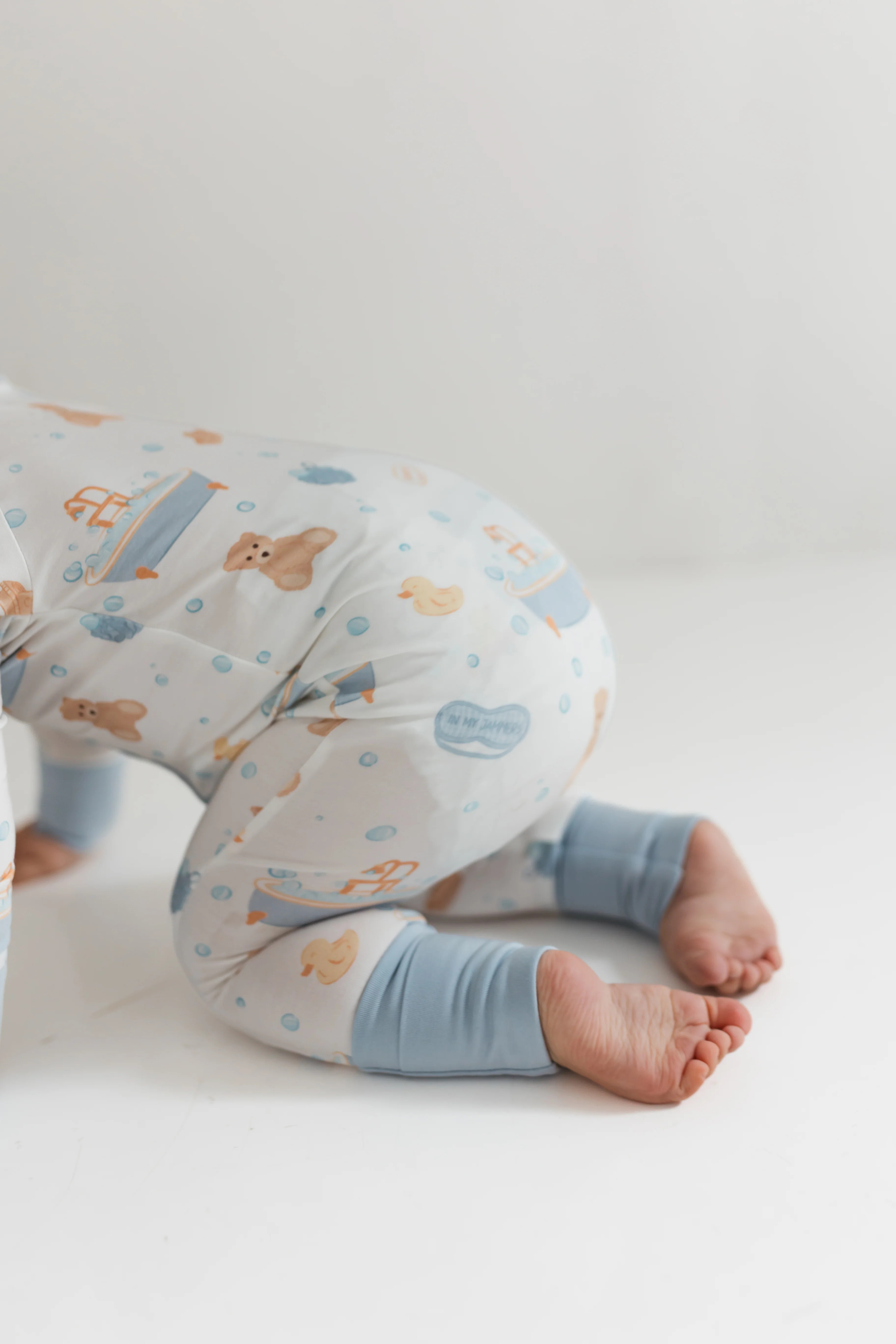 Blue Bath Time Zipper Romper | In My Jammers