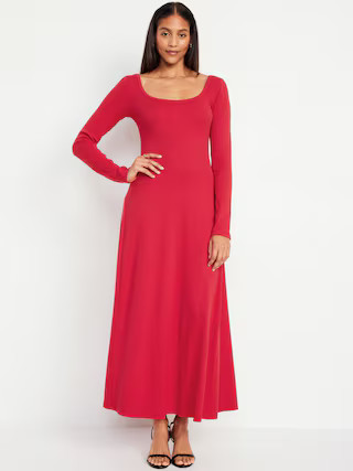 Fit & Flare Ribbed Maxi Dress | Old Navy (US)