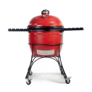 Kamado Joe Big Joe I 24 in. Charcoal Grill in Blaze Red-BJ24RH - The Home Depot | The Home Depot