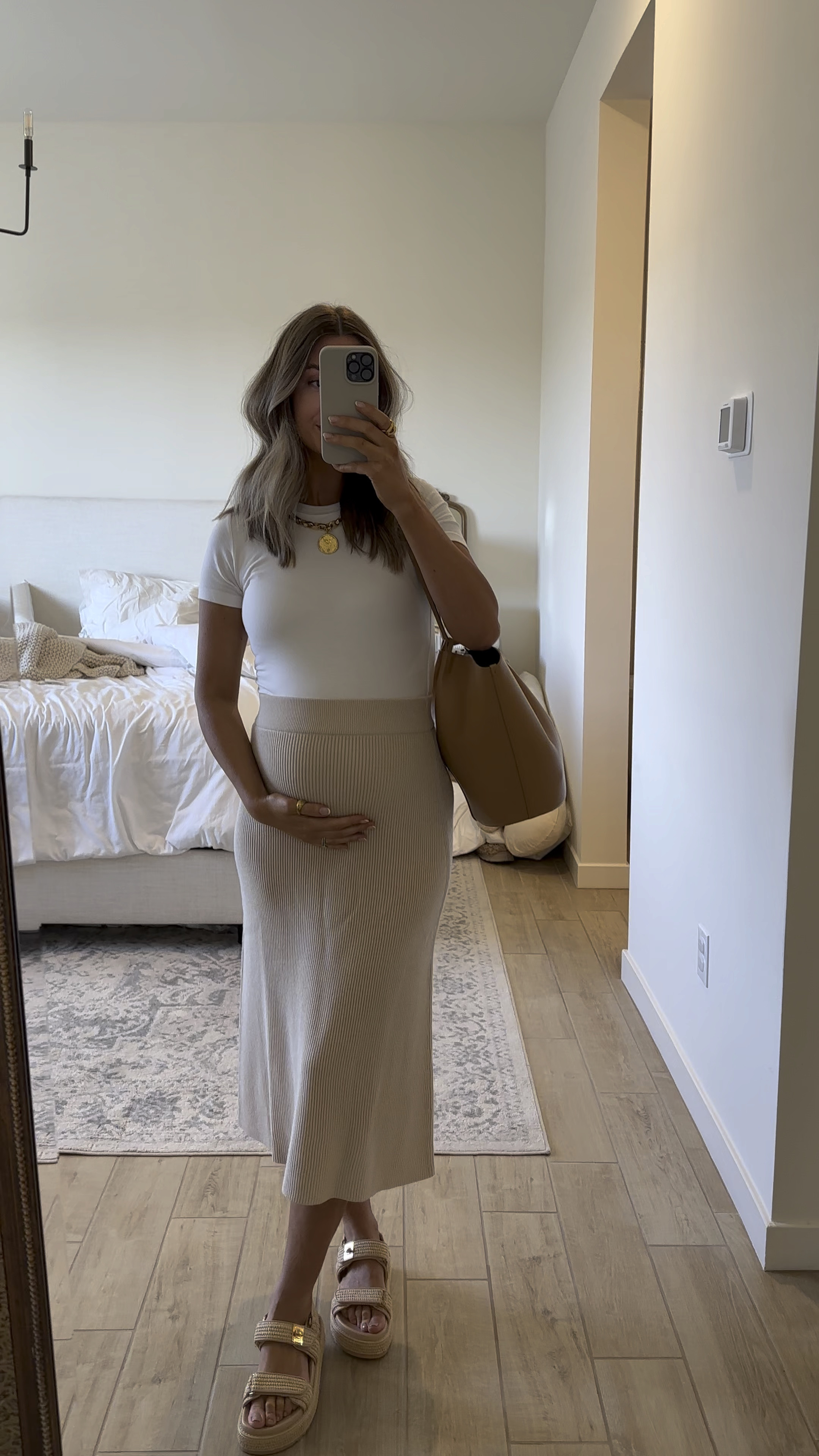 Date night bump friendly fit! 🫶🏽🤍 medium in skirt and small in bodysuit ✨ 

#LTKSeasonal #LTKbump