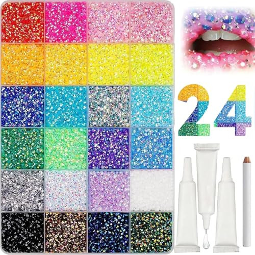 Bedazzler Kit with Rhinestones, Colorful DIY Resin Rhinestone Kit for Bedazzling, Resin Jelly Rhinestones for Bedazzling Kit for Diamond Art Bedazzled Nail Art Crafting Makeup (24000) | Amazon (US)