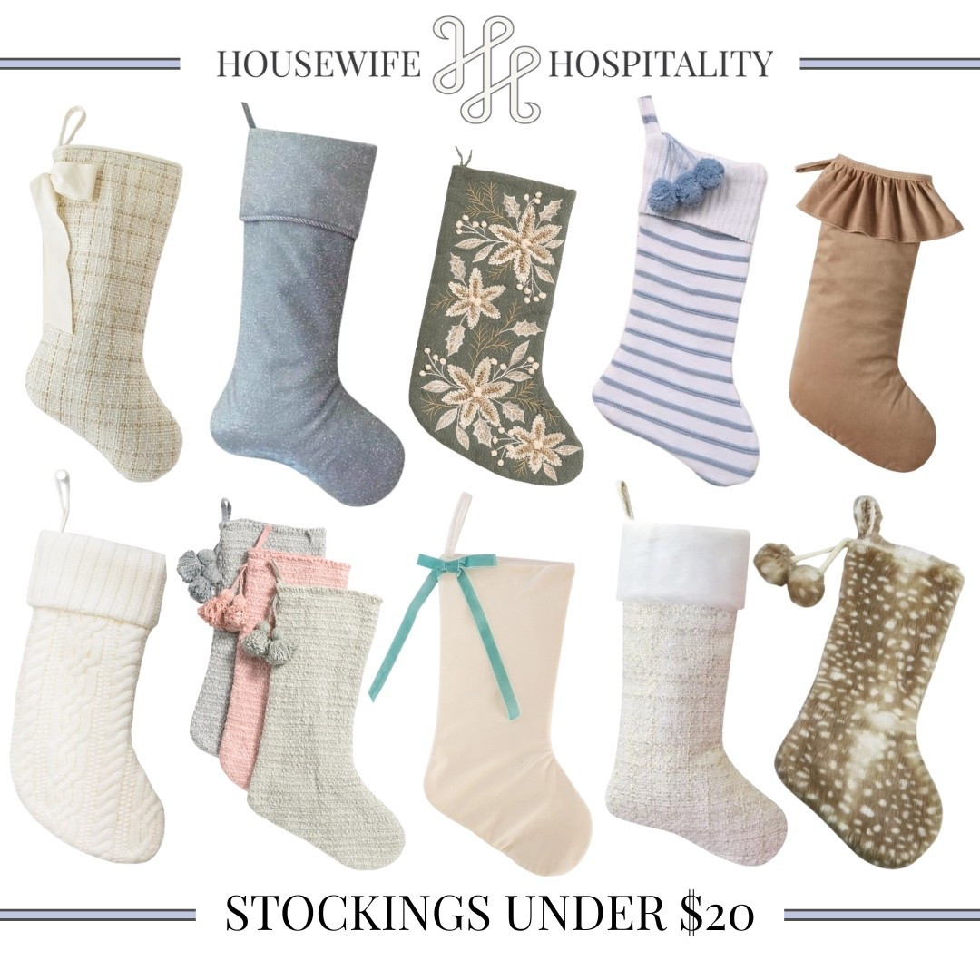 Neutral and pastel holiday stockings to use as Christmas decor that are all under $20 each. In coastal colors and festive patterns perfect to compliment any style. Secrets Santa, holiday gifts, stocking stuffers

#LTKHoliday #LTKSeasonal #LTKGiftGuide