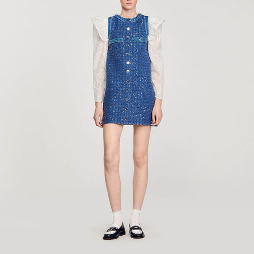 Short tweed trapeze dress | Sandro US | Sandro-Paris US