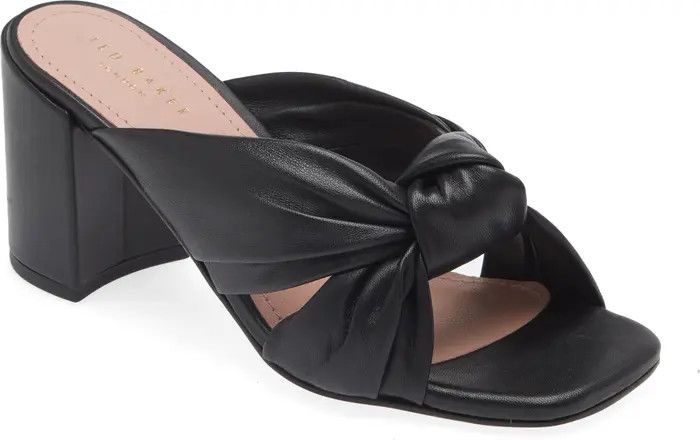Shennly Knotted Block Heel Slide Sandal (Women) | Nordstrom