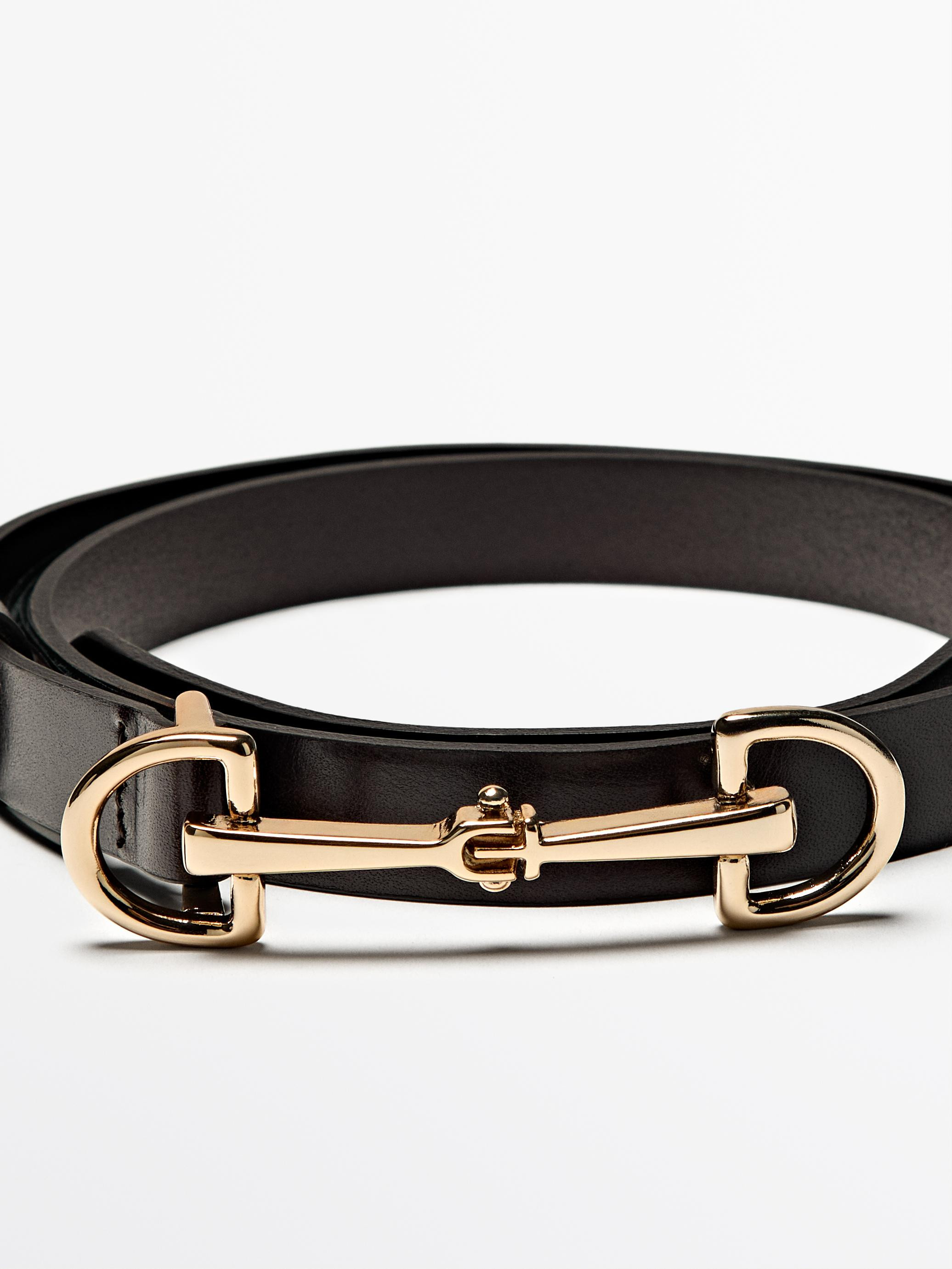 Equestrian nappa leather belt | Massimo Dutti UK