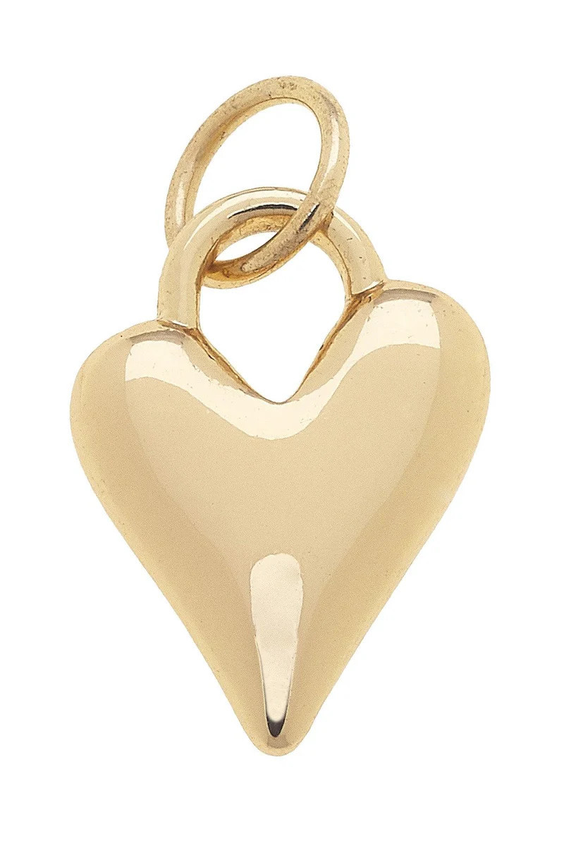 Puffy Heart Charm in Shiny Gold | CANVAS