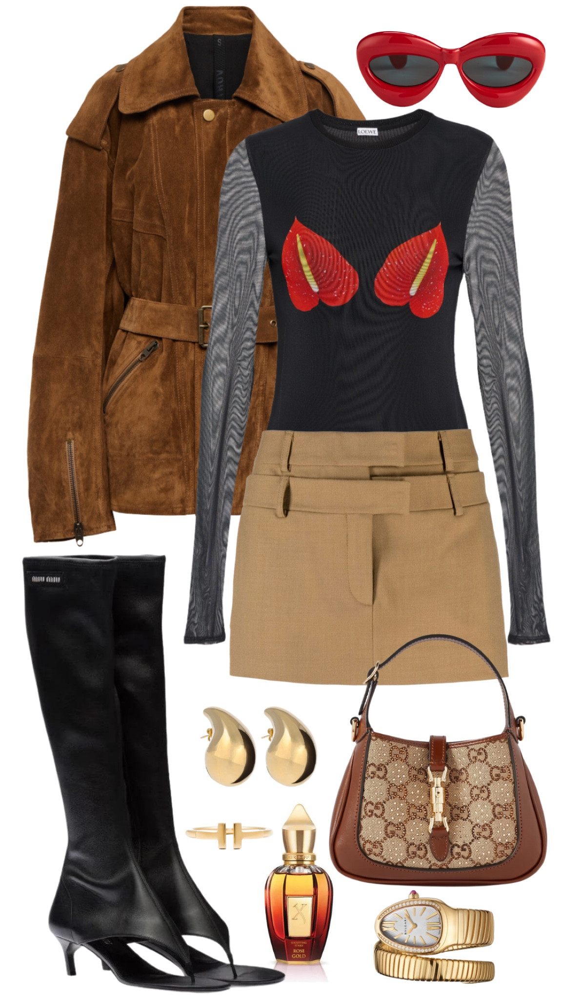 loewe top
petar petrov jacket 
aya muse skirt 
miu miu thong boots 
gucci jackie bag 
bottega veneta earrings 
loewe sunglasses 
xerjoff shooting stars perfume 
bulgari serpenti watch 


#LTKSeasonal #LTKFind #LTKstyletip