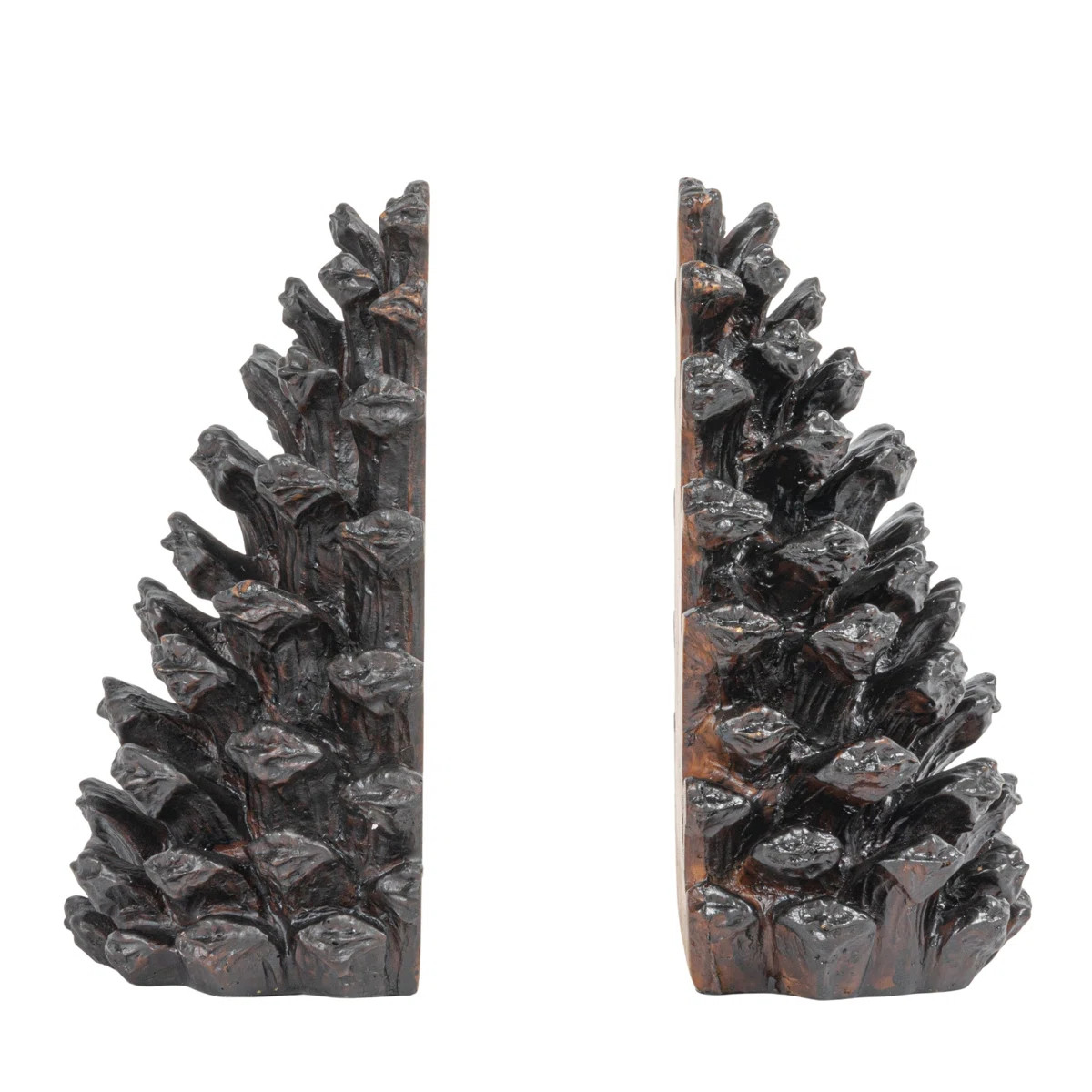 Aseneth Resin Pinecone Bookends (Set of 2) | Wayfair North America