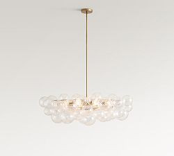 Cooper Glass Bubbled Oval Chandelier (40") | Pottery Barn (US)
