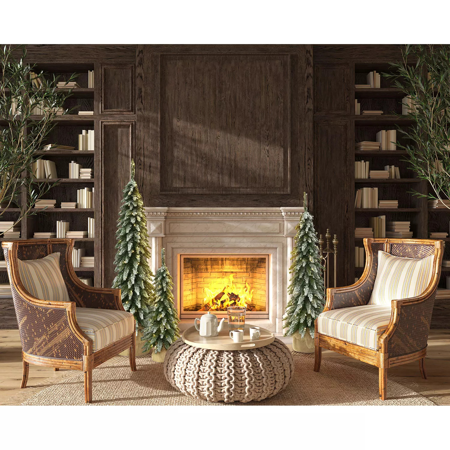 Member's Mark Pre-Lit Set of 3 Flocked Alpine Trees | Sam's Club