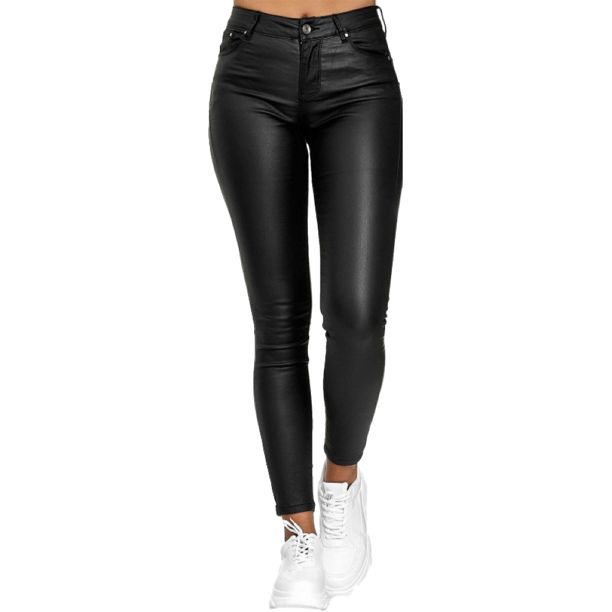 Women's Leather Skinny Pants Stretch Hipsters Trousers Leather Pants - Walmart.com | Walmart (US)