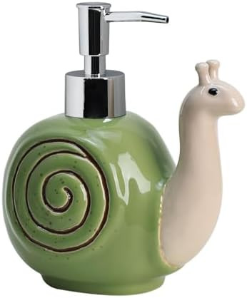 Colias Wing Ceramic Retro Snail Shape Soap Dispenser with Plastic Pump, Refillable Lotion Soap Bo... | Amazon (US)