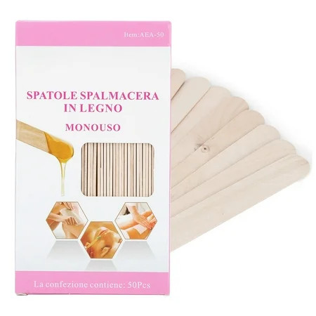 Waxing Stick Hair Removal Sticks Wax Applicator Stick 50Pcs/Box Disposable Wooden Epilation Depilato | Walmart (US)