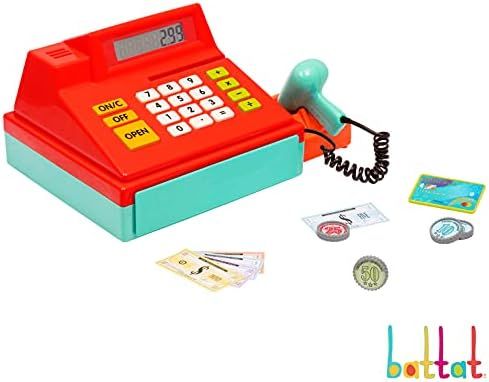 Amazon.com: Battat – Toy Cash Register for Kids, Toddlers – 49pc Play Register with Toy Money... | Amazon (US)