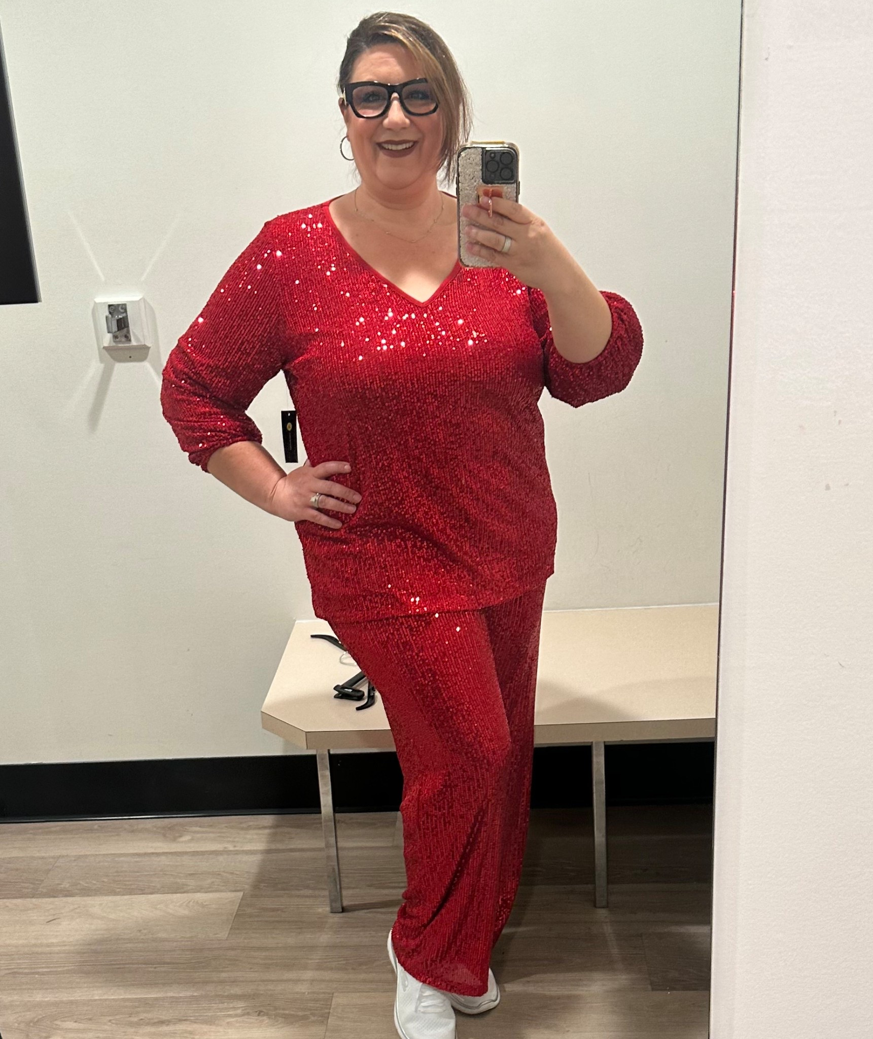 It is so hard to find a cute formal pants suit but this sequin number pulled out all the stops! It is stretchy but the wide leg pants are so flattering.

I’m a curvy size 18 & fit this hot little number in an XL blouse & pants. Perfect for a Christmas party, New Years Eve, Valentines Day or a wedding because you can comfortably dance & eat in it. So bring on them unlimited bread 🥖 sticks & pasta 🍝 ! 

🔗 to shop on my LTK or comment “red” & I’ll send you the deets. Enjoy 


#sequinoutfit #plussizeset #plussizeholidaylooks #plussizeholidaystyle #redoutfits #redformals #plussizeformal #plussizestyle #plussizefashion
#plussizechirstmas #christmasoutfitideas #christmasoutfit #redoutfit #momlife #menopausestyle #styleover40 #styleover50 #curvy #curvyfashion #curvyinfluencer #plussizeinfleuncer #redsequins 

#LTKPlusSize #LTKHoliday #LTKMidsize