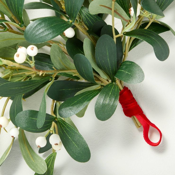 11" Mistletoe & Snowberry Seasonal Faux Swag - Hearth & Hand™ with Magnolia | Target