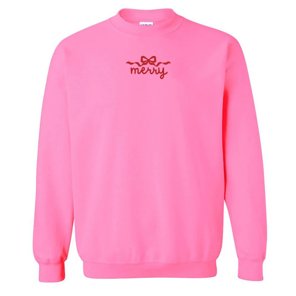 'Merry Bow' Crewneck Sweatshirt | United Monograms