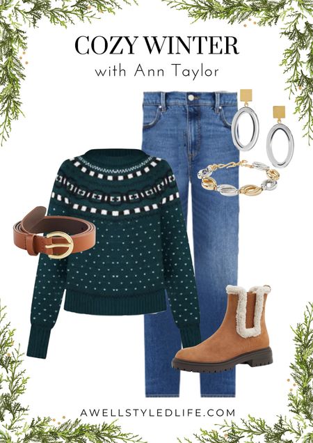 This cozy, festive outfit from Ann Taylor is on sale for up to 40% off. I love the deep teal fair aisle sweater, the straight-leg jeans are the perfect shade of medium blue and come in regular and petite sizes. The winter boots will keep your feet warm and toasty all winter long!

#AndTaylor #AndTaylorFashion #AndTaylorHoliday #HolidayFashion #HolidayOutfit #Fashion #Fashionover50 #Fashionover60 #FairAisleSweater


#LTKCyberWeek #LTKsalealert #LTKHoliday