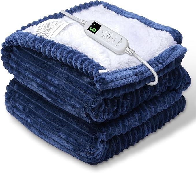 Electric Heated Blanket Throw, Heating Blanket Throw with 4 Timer Settings & 6 Heat Settings, Bes... | Amazon (US)