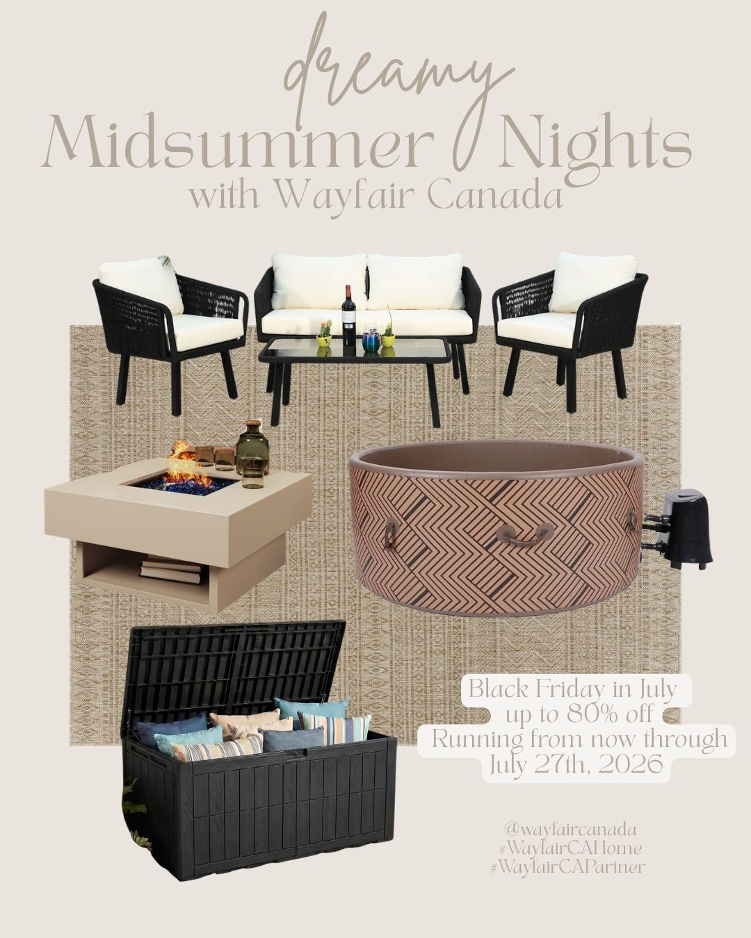 Create a dreamy outdoor space during Wayfair Canada's Black Friday in July sale event!


Up to 80% off running now through July 27, 2026.

@wayfaircanada 

 #WayfairCAHome #WayfairCAPartner #ad