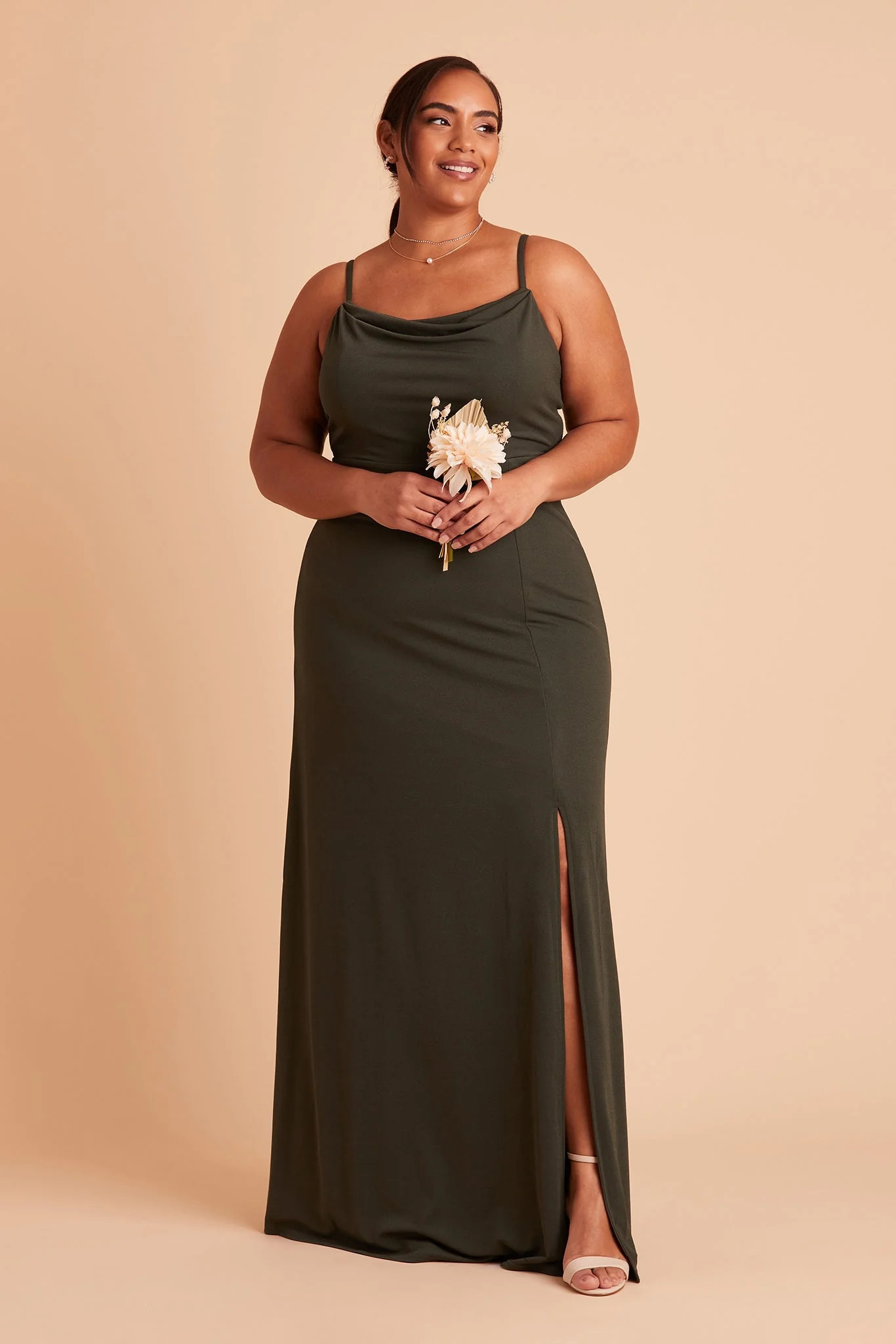 Ash Crepe Dress - Olive | Birdy Grey