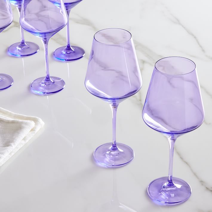 Estelle Colored Glass Stemmed Wine Glass (Set of 6) | West Elm (US)