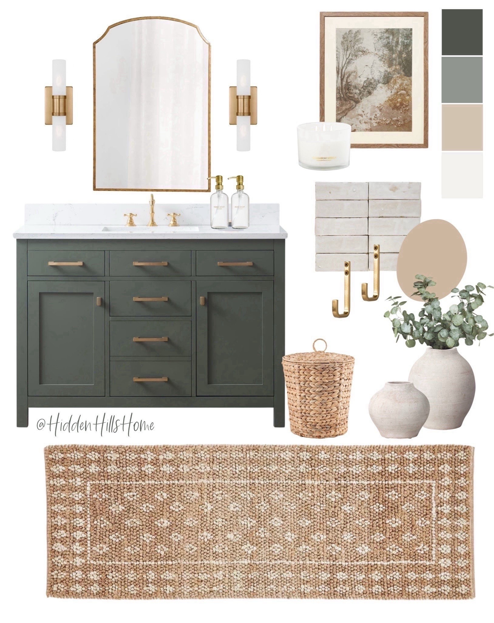 Bathroom decor mood board, bathroom vanity, bathroom decor ideas, bathroom mirror, bathroom rug, bathroom refresh #bathroom

#LTKHome #LTKSaleAlert #LTKSeasonal