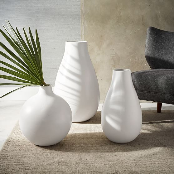 Pure White Ceramic Vase, Set of 3 | West Elm (US)