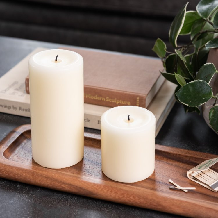Shell White Pillar Candle | Magnolia