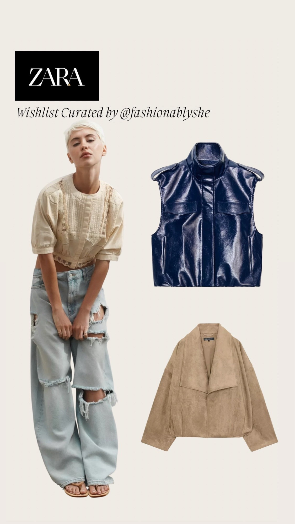 Zara damage denim with faux leather vest and suede jacket options

#LTKOver40 #LTKmomlife #LTKdayinmylife